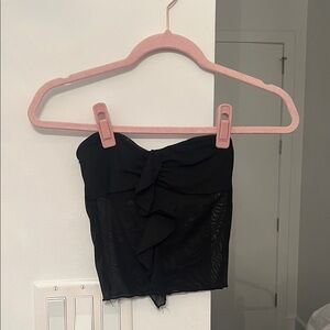 Edikted Black Mesh Strapless Top